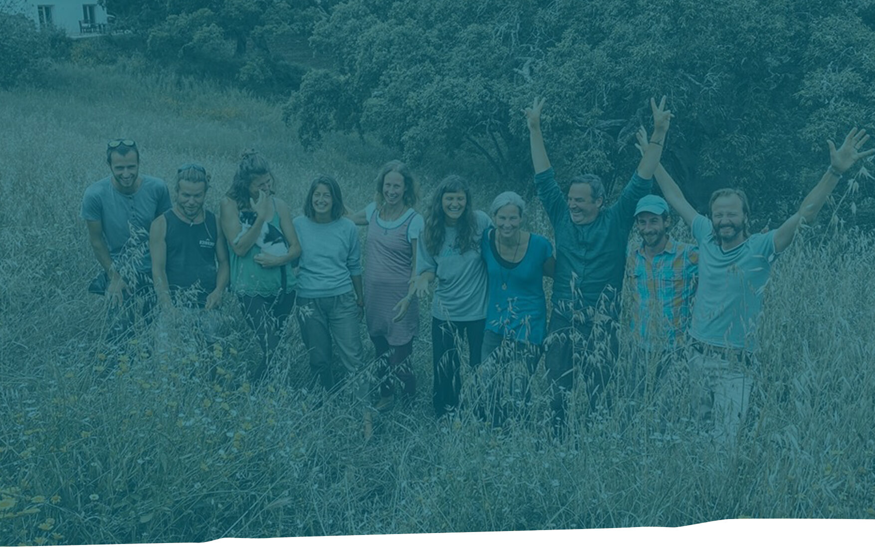 A group together on the land at Pachawa