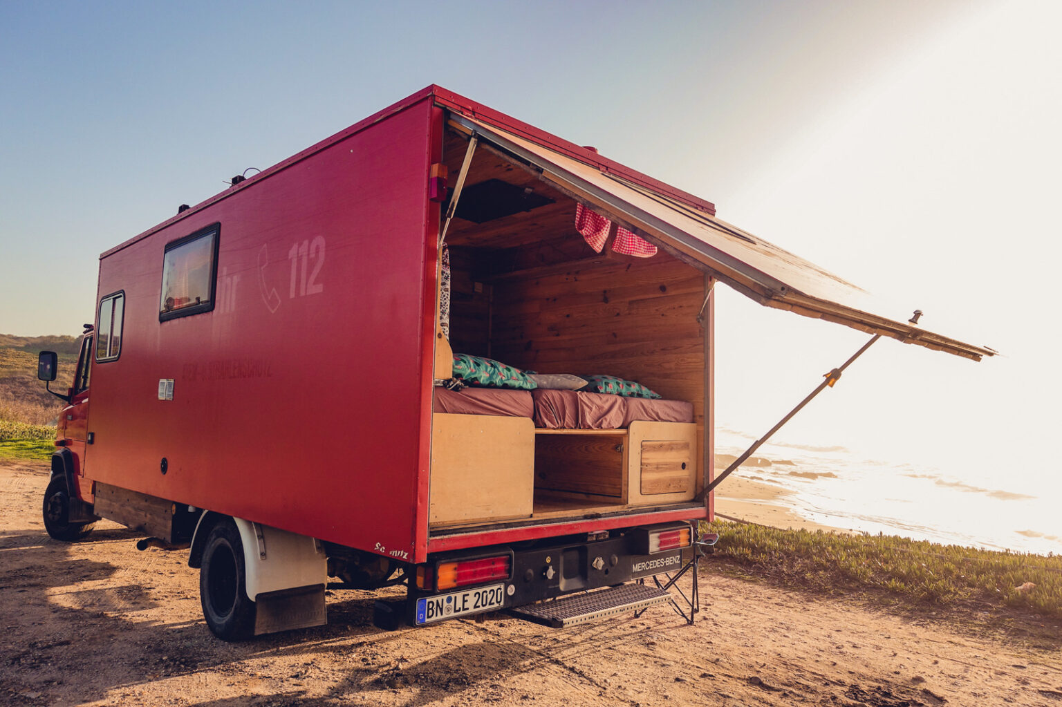 Fire truck Dickie converted into a tiny home at Pachawa