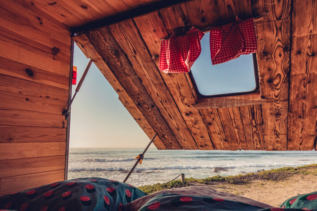 Inside the fire truck tiny home at Pachawa