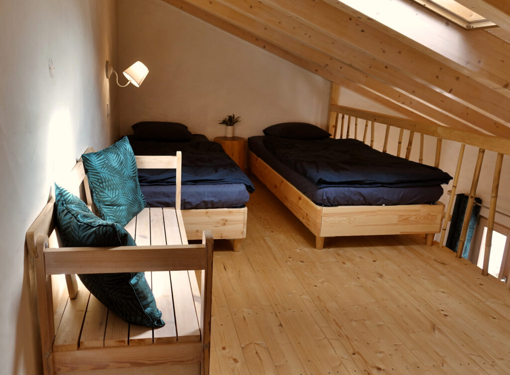 Seating area and sofa bed in the Lakshmi apartment